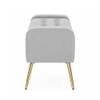Doe Buck Upholstered Storage Bench in Grey Colour with Gold Legs