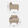 Reiti Velvet 1 Seater Sofa in Cream Colour