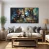 The Castle Decor Radha Krishna Wall Painting Wooden Framed Digital Painting 27x48 Inch (Style 1)