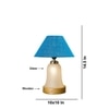 Devansh Conical Turquoise Jute Shade Lamp With Wood & Mosaic Glass Base For Decoration/Office/Home/Gifting/Study For Decoration/Office/Home/Gifting/Study -(10X10X14.5) Inches -A