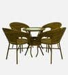 Ballarat Wicker Table And Chair Set In Beige Dual Tone Finish