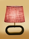Devansh Pink Jute Table Lamp With  Wood Black Base -11