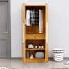 Hexa Red Wooden 2 Door Wardrobe with 4 Shelves in Giant Wood Colour