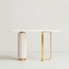 Royal Metal Console Table in White & Gold Colour
