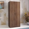 Zoey Engineered Wood 2 Door Wardrobe in Classic Walnut Finish