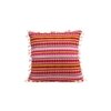 Acrylic Striped Cushion Cover with Lace Set of 2 (24 X 24 Inches)