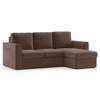 Kowloon Sectional 3 Seater Pull Out Sofa cum Bed In Daschund Brown Colour