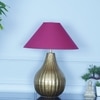 Joanna Metal Table Lamp With Maroon Cotton Shade