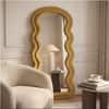 The Artment Mustard Ripple Edge Unbreakable Floor Mirror For Home (170 X 70 CM)