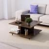 Hexa Engineered Wood Coffee Table With Metal Legs In Flower Wenge
