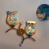 Devansh Metal Electric Wall Light in Gold Colour with Multi Shade Count of 2 Lights