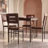 Holven 4 Seater Sqaure Dining Table Set with Chair Brown Maple & Black