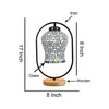 Devansh Multicolor Glass Wooden & Iron  Table Lamp -17 Inch Height  -Apl4