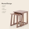 Silvino Solid Wood Nested Side Table in Teak Finish