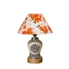 Devansh Conical Multi Cotton Shade Lamp With Wood & Mosaic Glass Base For Decoration/Office/Home/Gifting/Study For Decoration/Office/Home/Gifting/Study -(10X10X14.5) Inches -A