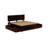Esra Sheesham Wood Queen Size Bed Drawer Storage Walnut Finish (60 x 78 inches)