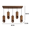 Cedar 5 Series Brown Solid Wood Cluster Hanging Light
