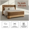 Heritage Cane Upholstered Queen Size Bed in Linen With Oak wood Frame