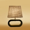 Devansh White Jute Table Lamp With  Wood Black Base -10