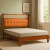 Zenith Comfort Solid Wood Non Storage Queen Bed in Provincial Teak Finish