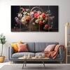 The Castle Decor Flowers Wall Painting Wooden Framed Digital Painting 27x48 Inch (Style 2)