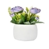 Purple Artificial Flowers With Modern Planter