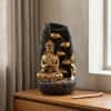 Water Fountain Golden Serenity Buddha Water Fountain in Cascading Bowls in Multicolor Colour