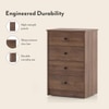 Ben Engineered Wood Chest of 4 Drawers in Classic Walnut Finish