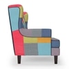 Minnelli 2 Seater Fabric Loveseat In Retro Patchwork Colour