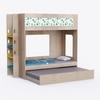 Caravan Trundle Bunk Bed In Oak Colour