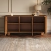 Amber Solid Mango Wood Sideboard with 3 Door in Natual Finish