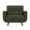 Waverly 1 Seater Leather Sofa in Army Green Colour