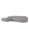 Sophisticated Wood Right Aligned 3-Seater With Upholstery Non Storage Sofa In Grey Colour