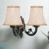 Devansh Dual Gold  Antique Wall Mounted Lamp With Beige Jute Shade