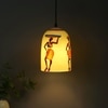 Folk Vibes Glass Electric Hanging Light in White Colour