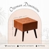 Axel Leatherette Wooden Stool Tufted in Tan Color Set of 2