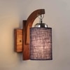 Devansh Solid Wood Electric Wall Light in Brown Colour with Blue Shade Count of 1 Light