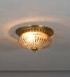 TELMOR 11 Inch 2 Light Antique Brass Flush Mount Ceiling Light