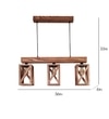 Symmetric Brown Solid Wood Cluster Hanging Light