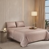 Stoa Paris Sateen Quilted King Size Bed Cover with 2 Pillow Covers (100 x 108) lted King Cha Champagne
