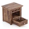 Fidora Solid Wood Bedside Table in Teak Finish