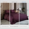 Stoa Paris Satin Comforter King Size with 2 Pillow Covers, 300TC Comforter Set Covers, Burgundy Bliss