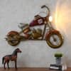 Desert Art Metal Handpainted Bike Wall Hanging with LED in Red Colour