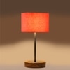 Devansh Orange Cotton Table Lamp With  Natural  Wood Base  & Steel Pipe (7X17 Inches)-5