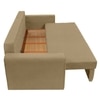 Baruna 3 Seater Velvet Pull Out Sofa Cum Bed with Storage In Beige Color