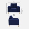 Nency Velvet 1 seater Sofa Navy Blue