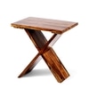 Darcy Sheesham Wood Contemporary Rectangle Set Of 2 Tea Table Side Tables In Teak Finish
