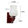 Devansh Solid Wood Electric Wall Light in White Colour with White Shade Count of 1 Light