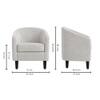 Daviana Boucle Fabric Lounge Chair in White Colour