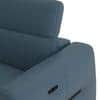 Linaro Leather 1 Seater Double Motor Recliner In Blue Colour